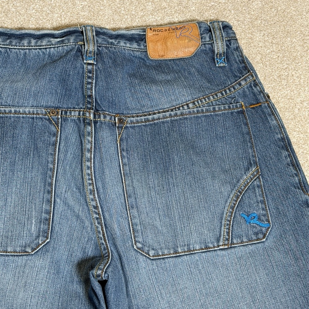 Rocawear Jeans Mens Size 34 Blue Denim Baggy Fit Hip Hop Streetwear Skater 90's - Picture 6 of 8